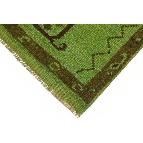 Green Bohemian Runner Rug For Sale - Image 4 of 7