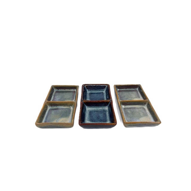 Vietnamese Bat Trang Handmade Ceramic Sauce Dishes Double-Glazed - Set of 3 For Sale - Image 4 of 5