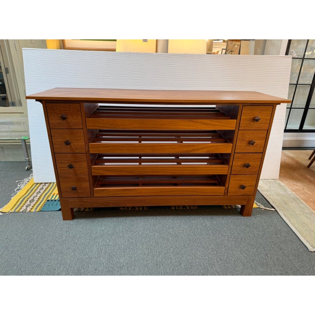 Arts & Crafts Style Wine Storage Cabinet For Sale - Image 4 of 12