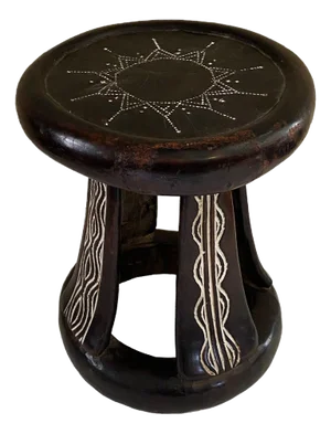 Rare African Baule Wooden Low Stool 10.75" H