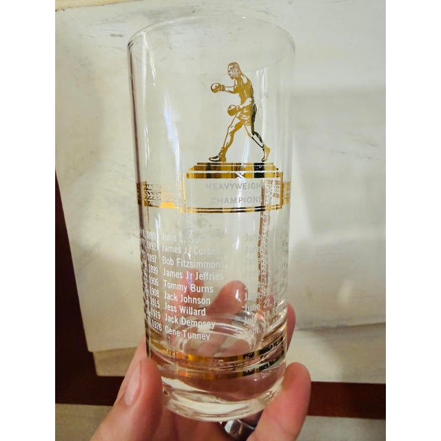 Vintage 1950s Sport Kings Gold Highball Glasses Set of 5 Collectible Sports Barware For Sale - Image 10 of 10
