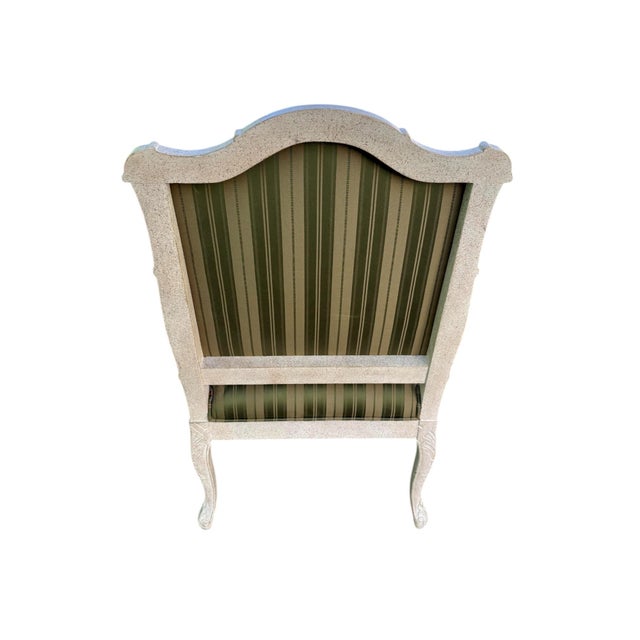 Late 20th Century Late 20th Century Louis XVI Style Carved Wood Bergère Chair For Sale - Image 5 of 11