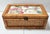 Intage Rattan Cane Glass Top Storage Box With Designer Fabric Insert For Sale - Image 12 of 13
