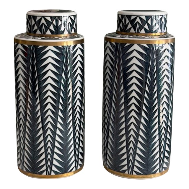 Currey & Co Tea Canister Pair For Sale