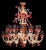 Red and Gold Murano Glass Chandelier, 1980s For Sale - Image 16 of 17