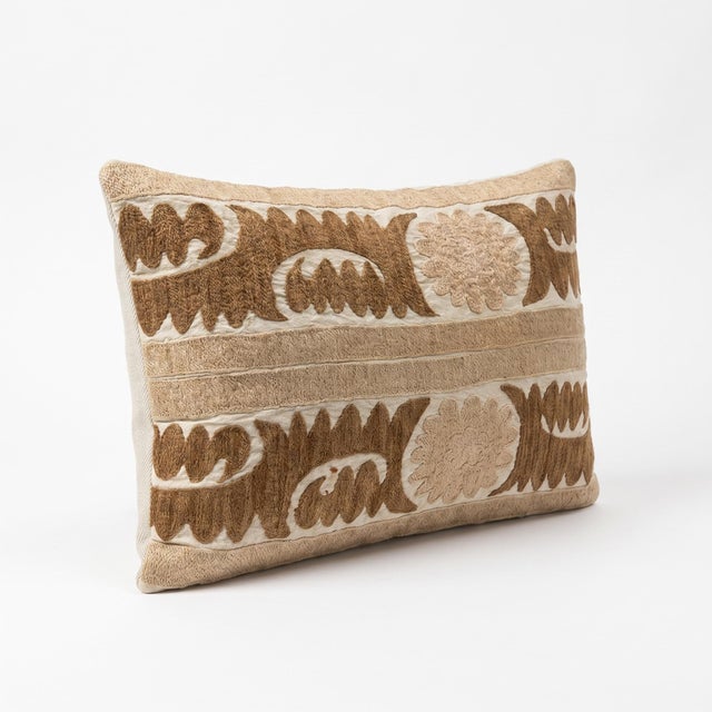This beautiful 16'' x 20'' hand-embroidered Suzani pillow cover was made from authentic Uzbek cotton fabric. The intricate...