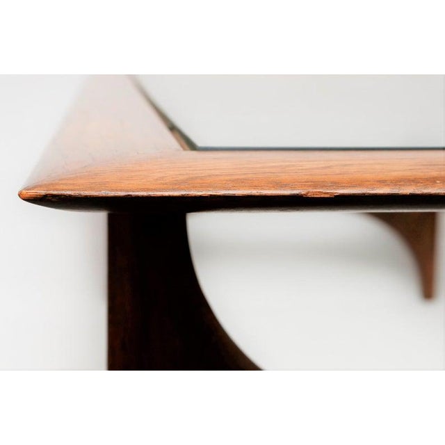 Mid Century Walnut Sleek Coffee Table With Glass by "Lane ...