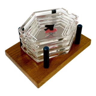 Vintage French Poker Ashtrays or Game Room Trays For Sale