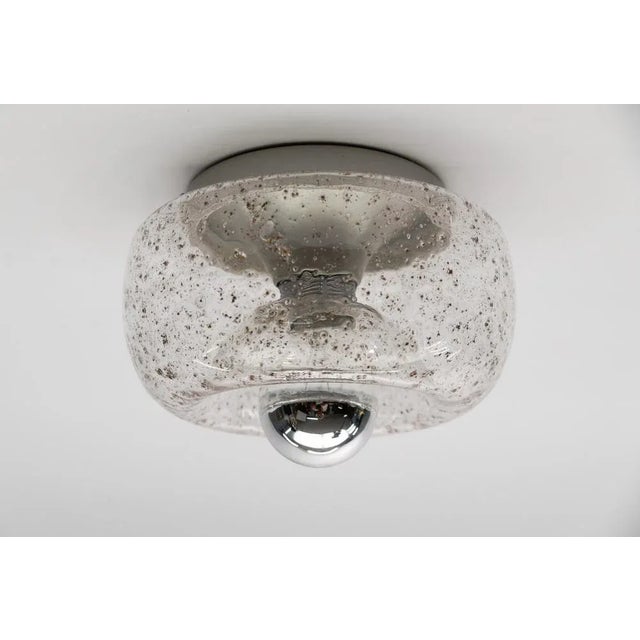 Metal Small Donut Glass Ceiling Lamp, Germany 1960s For Sale - Image 7 of 8