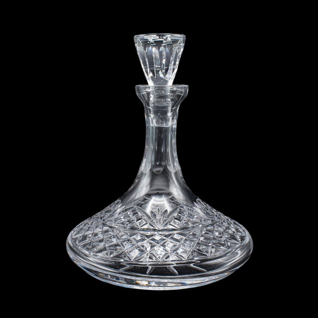 Vintage Ships Decanter & Glass Duo, English, Crystal Glass, Brandy, Rum, Whiskey - 3 pcs For Sale - Image 4 of 12