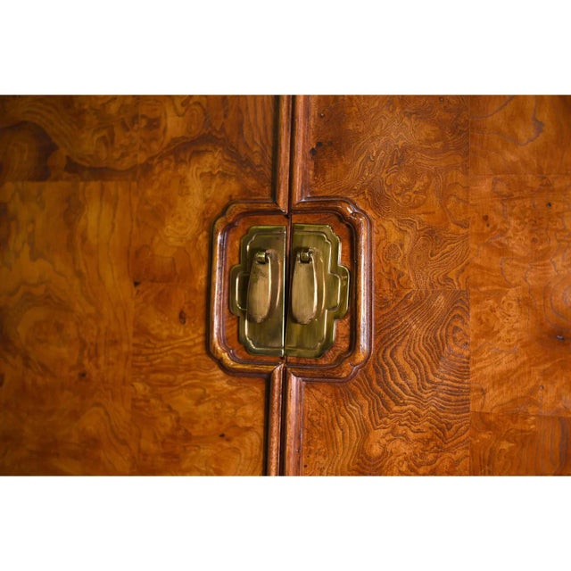 1970s Chinoiserie Burlwood Armoire Mystique by Thomasville Furniture For Sale In Chicago - Image 6 of 8