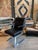 Metal Vintage Italian Chrome and Black Leather Swivel Cantilever Chairs For Sale - Image 7 of 10