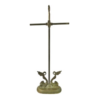 Antique Solid Brass/Bronze Figural Dolphin Scale Base Stand For Sale