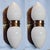Art Deco Pair of Vintage Art Deco Wall Sconces Fixture Brass & Milk Glass Shade Lamp Ship Light For Sale - Image 3 of 4
