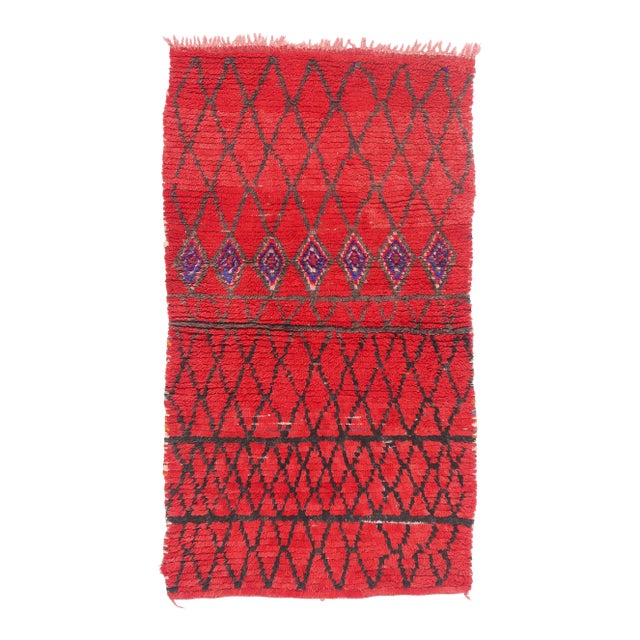 Vintage Boujad Boucherouite Moroccan Rug, 03'02 X 05'06 For Sale