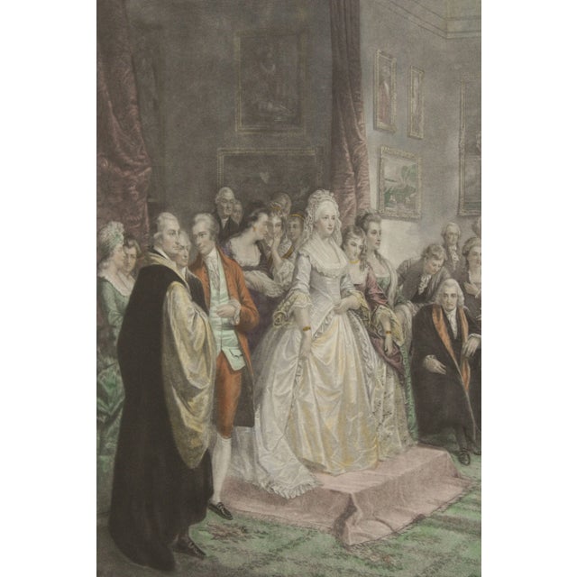 Late 19th Century Antique 'Lady Washington's Reception Day' Engraving, Custom Framed For Sale - Image 5 of 12