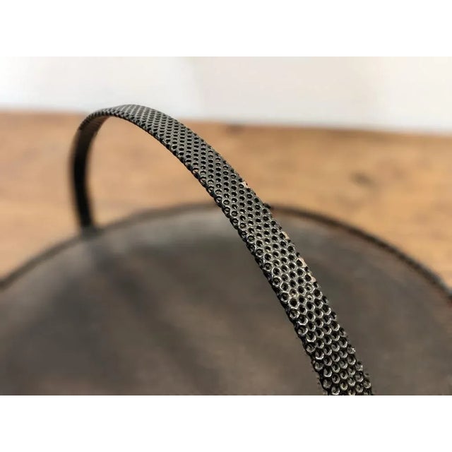 Mathieu Matégot Black Metal Basket by Mathieu Mategot For Sale - Image 4 of 13