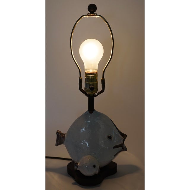 Vintage Ivo De Santos Ceramic Fish Lamp for Raymor For Sale - Image 10 of 10