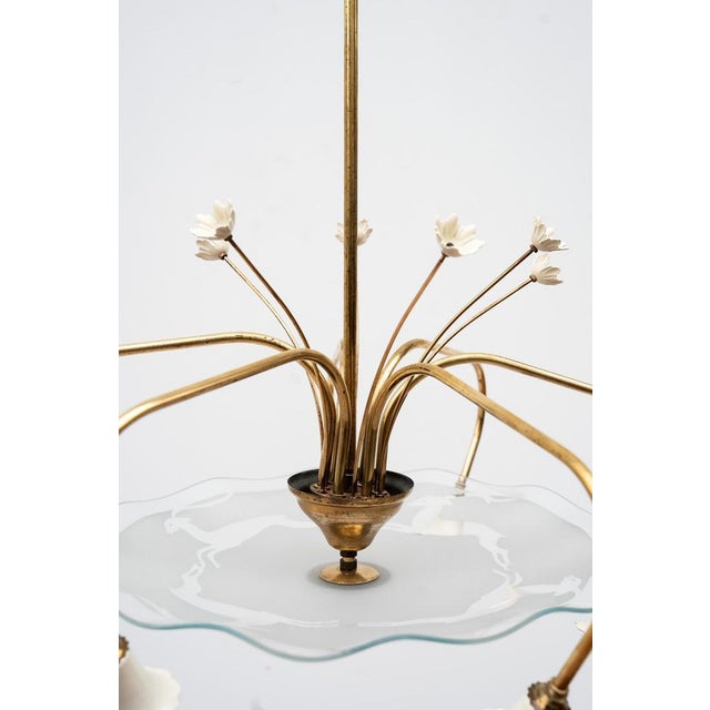 Vintage Six-Light Pendant Light, 1940s For Sale - Image 3 of 9