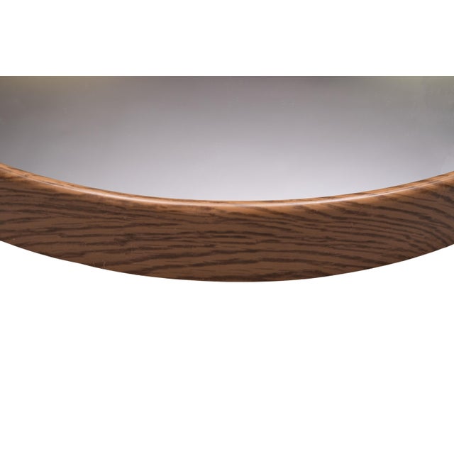 Round Plastic Wall Mirror in Faux Wood, 1970s For Sale - Image 6 of 7
