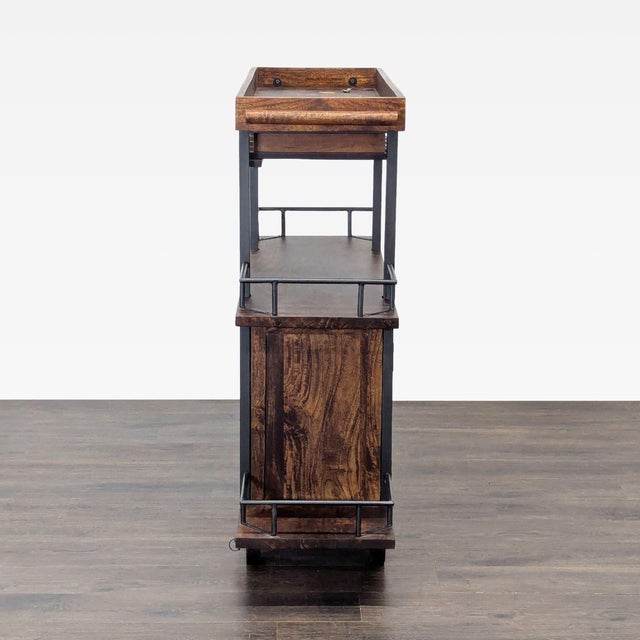 17 Stories Zamora Two Door Wine Bar Cart For Sale - Image 4 of 11