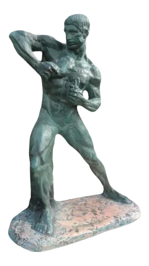 1930's French Art Deco Terracotta Sculpture, Signed Bargas