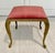 Louis XVI Rocco Style Brass Cabriole Leg Pink Upholstered Vanity Bench Stool For Sale - Image 10 of 12