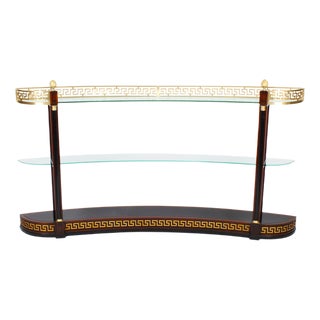 Vintage Versace Ormolu Mounted Curved Glass Display Unit 20th Century For Sale