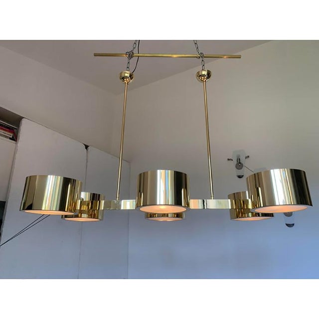 Italian Sputnik Pendant Light in Metal Gold from Stilnovo For Sale - Image 3 of 13