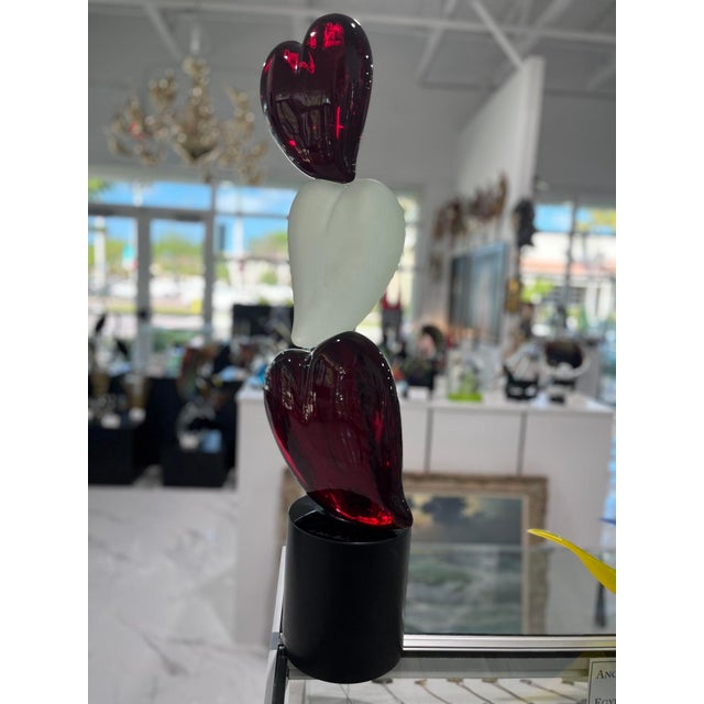 Three Hearts Murano Sculpture by A. Barbaro For Sale - Image 11 of 11