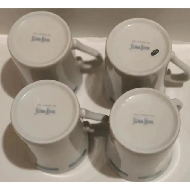 Vintage Neiman Marcus Trompe l'Oeil Blue Ribbon Porcelain Mugs- Set of 4 For Sale In Atlanta - Image 6 of 7