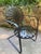 pair of francois carre cantilever garden rocking chair,in semi-gloss black c.1930’s French art deco wrought iron & spring...