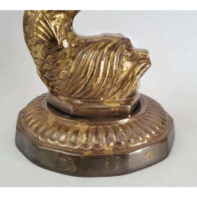 Seashell Shell Specimen Sculpture on Antique Brass Koi Fish Base For Sale - Image 10 of 10