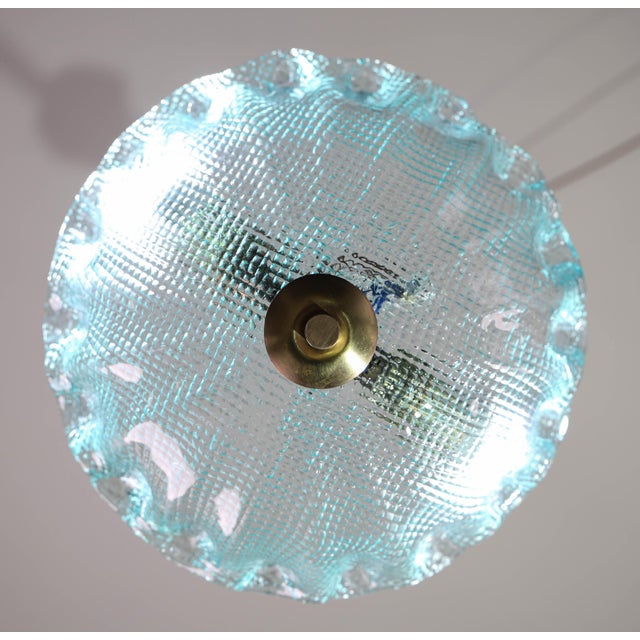 1950 Rare Blu Pendant Light Murano Glass by Barovier E Toso For Sale - Image 9 of 14