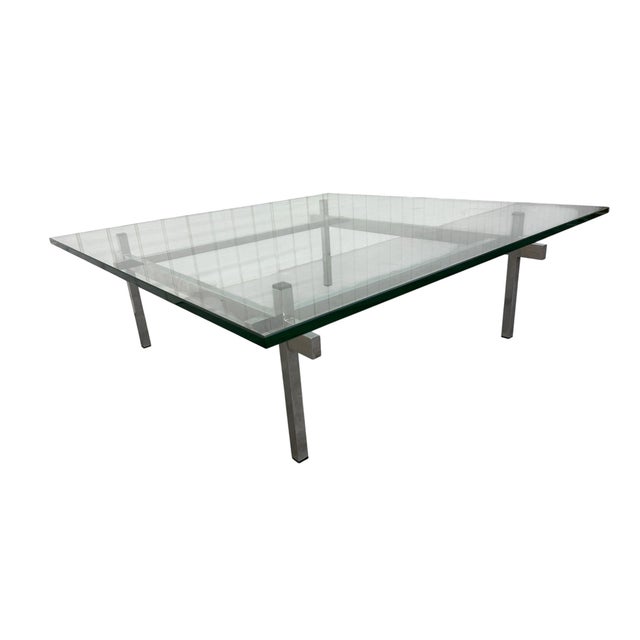 Mid-Century Modern Mid-Century Modern Glass Top Chrome Coffee Table For Sale - Image 3 of 5