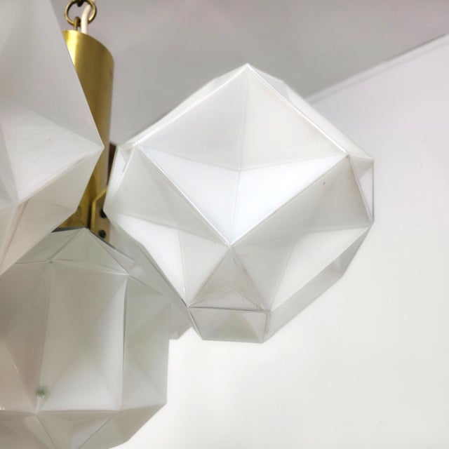 Mid-Century Modern Italian Space Age Murano Glass Cube Chandelier attributed to Oggetti, 1970s For Sale - Image 3 of 14