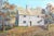Albert E. Latham (New York, 1909–1976), "Early Settler Days", oil on canvas, depicting a colonial era house with...