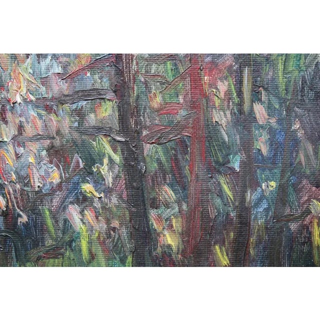 Contemporary Ruta Steinerte, Forest, 1982, Oil on Cardboard For Sale - Image 3 of 7