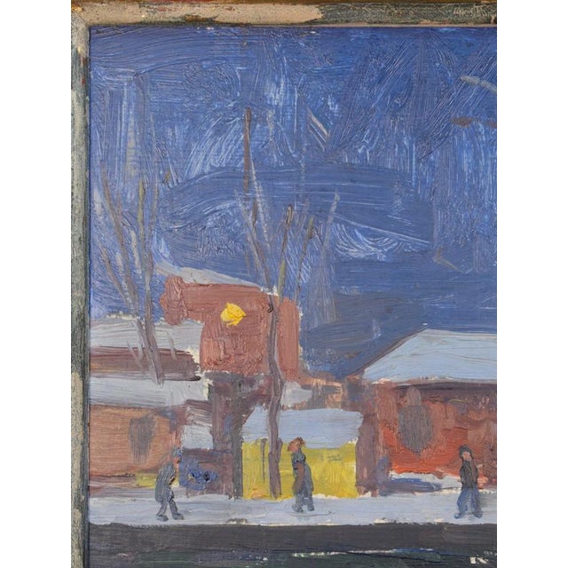 Modern Evert Lambertz, Town and Pond at Night, 20th Century, Oil Painting, Framed For Sale - Image 3 of 7