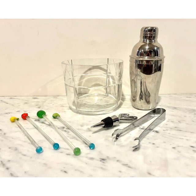 Metal Mid Century Modern Vintage 8 Pcs. Bar Set For Sale - Image 7 of 7