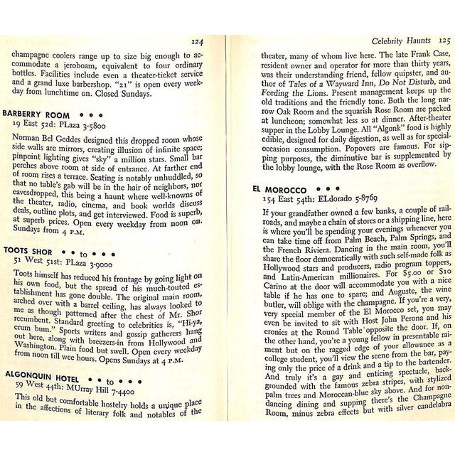 Paper "Knife and Fork in New York: Where to Eat What to Order" 1949 by Mackall, Lawton Book For Sale - Image 7 of 9