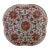Vintage Chinese Iron-Red Enamel Lobed Square Dish With Lotus Scroll & Shou Characters For Sale