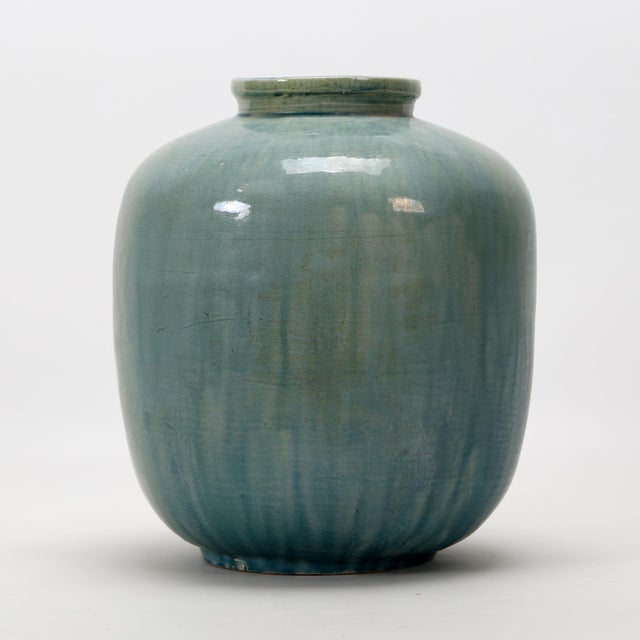 vintage style green vase collection is handmade with an artistic finish, because the last layer of glaze(blue or green) is...