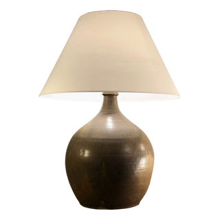 Vintage French Brutalist Ceramic Table Lamp from La Borne, 1970s For Sale