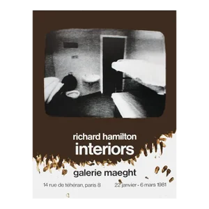 1981 Richard Hamilton 'Interiors' Pop Art Black & White,Brown France Offset Lithograph