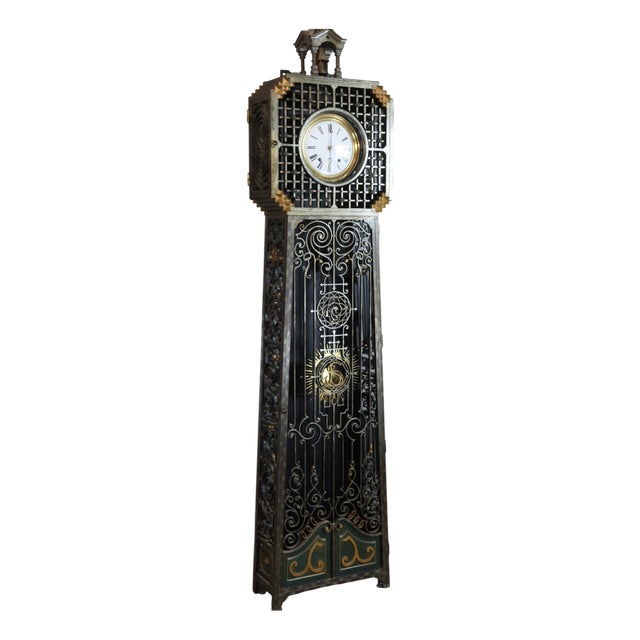 Wrought Iron Floor Clock, 1930s For Sale
