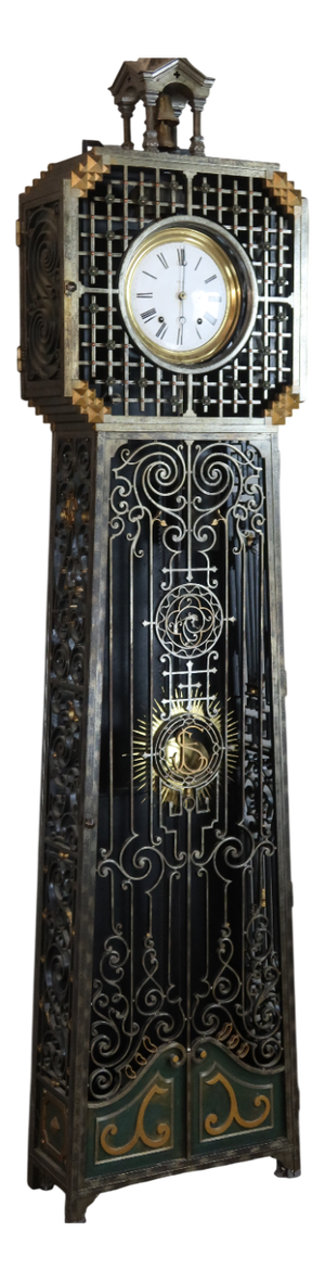 Wrought Iron Floor Clock, 1930s