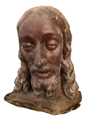 Religious Christ Sculpture, Petrified Rubber Mold with Plaster