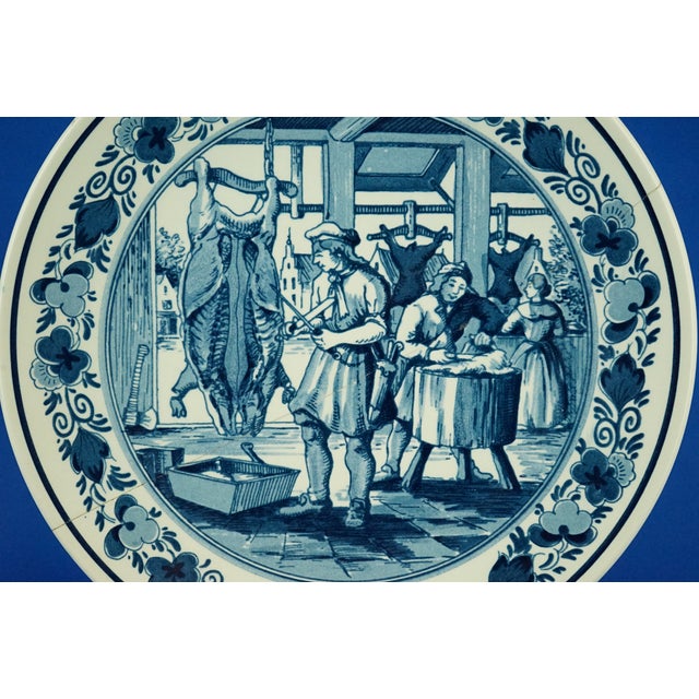 1940s 20th Century Dutch Porcelain Plates by Royal Goedewaagen of Delft Blue, Holland, 1940s, Set of 3 For Sale - Image 5 of 18