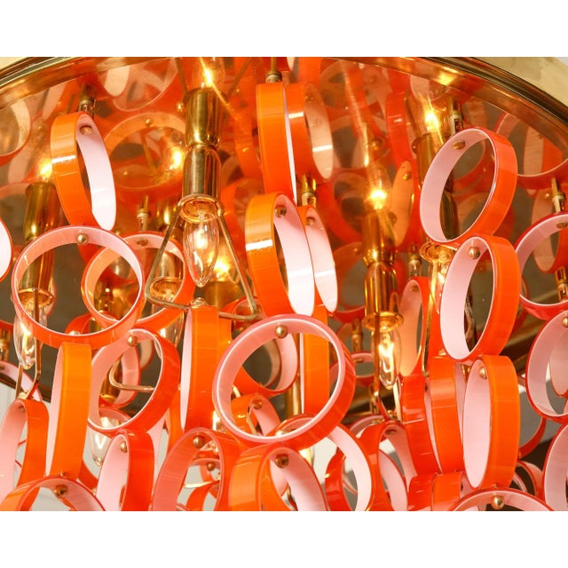 Vistosi Orange Modernist Murano Glass Chandelier, 1980s For Sale In Austin - Image 6 of 10